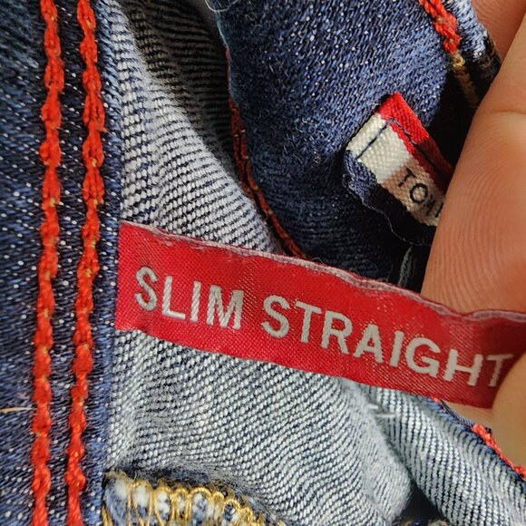 Womens Tommy Hilfiger Slim Straight Denim Blue Jeans Cotton Blend Hi Rise 16 - Picture 6 of 11